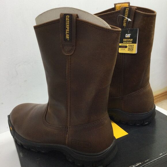 Caterpillar Work Boots Mens 8.5 M Summer Brown Drawbar Pull-On Steel Toe P91155 - Picture 3 of 10